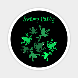 Frogs Swamp Party Green Magnet